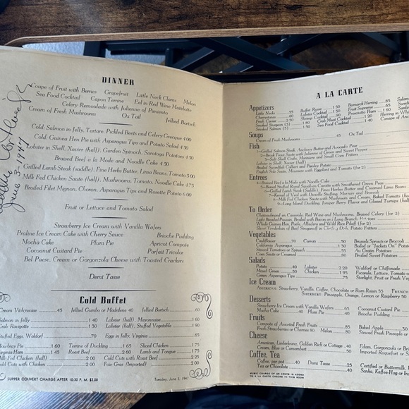 1947 The Starlight Roof Menu - The Waldorf Astoria (Collectible - 13inx11in) 🟢 - Picture 2 of 10